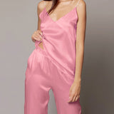 Satin Pajamas V Neck